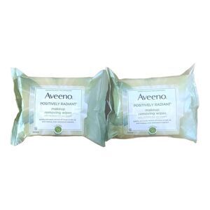 Aveeno Positively Radiant Makeup Removing Wipes 25 wipes Lot of 2‎